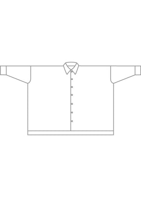 cotton wide longer back shirt with collar - long
