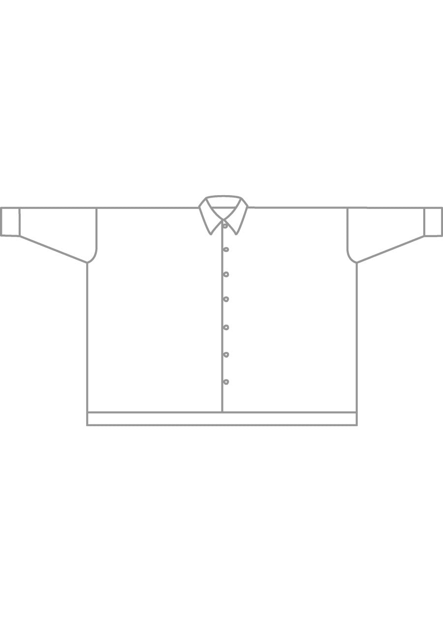 cotton wide longer back shirt with collar - long