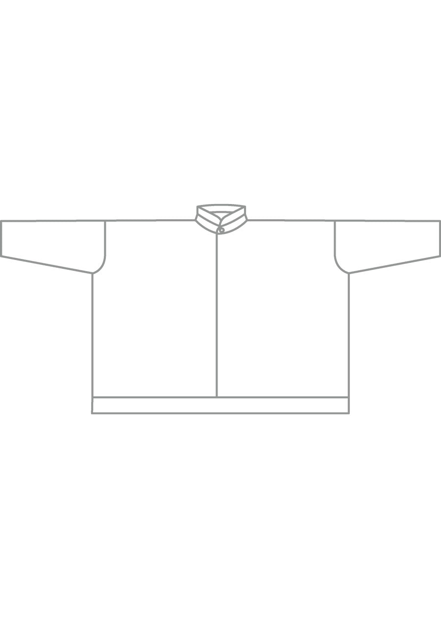 cotton wide longer back shirt with double stand collar - mid plus