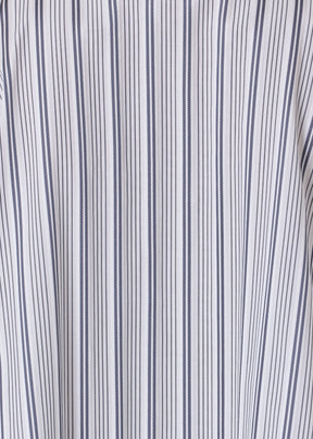 cotton wide longer back shirt with double stand collar - mid plus