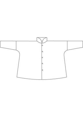 cotton chinese imperial shirt with chinese collar - mid plus