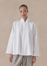 cotton chinese imperial shirt with chinese collar - mid plus