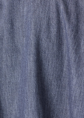 cotton angled-to-front side seam shirt with collar - long
