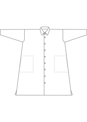 cotton wide a-line back pleat shirt dress with collar - 3/4 length