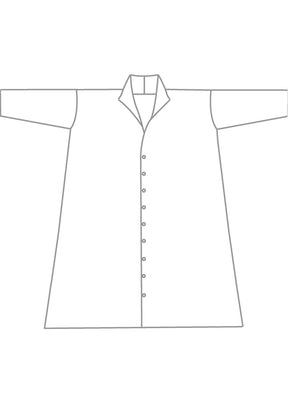 silk wide a-line shirt dress with open standup collar