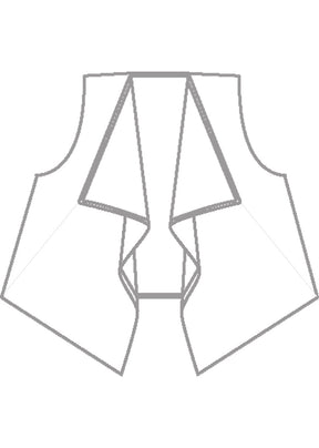 alpaca wool mix a-line drape front waistcoat - mid plus
