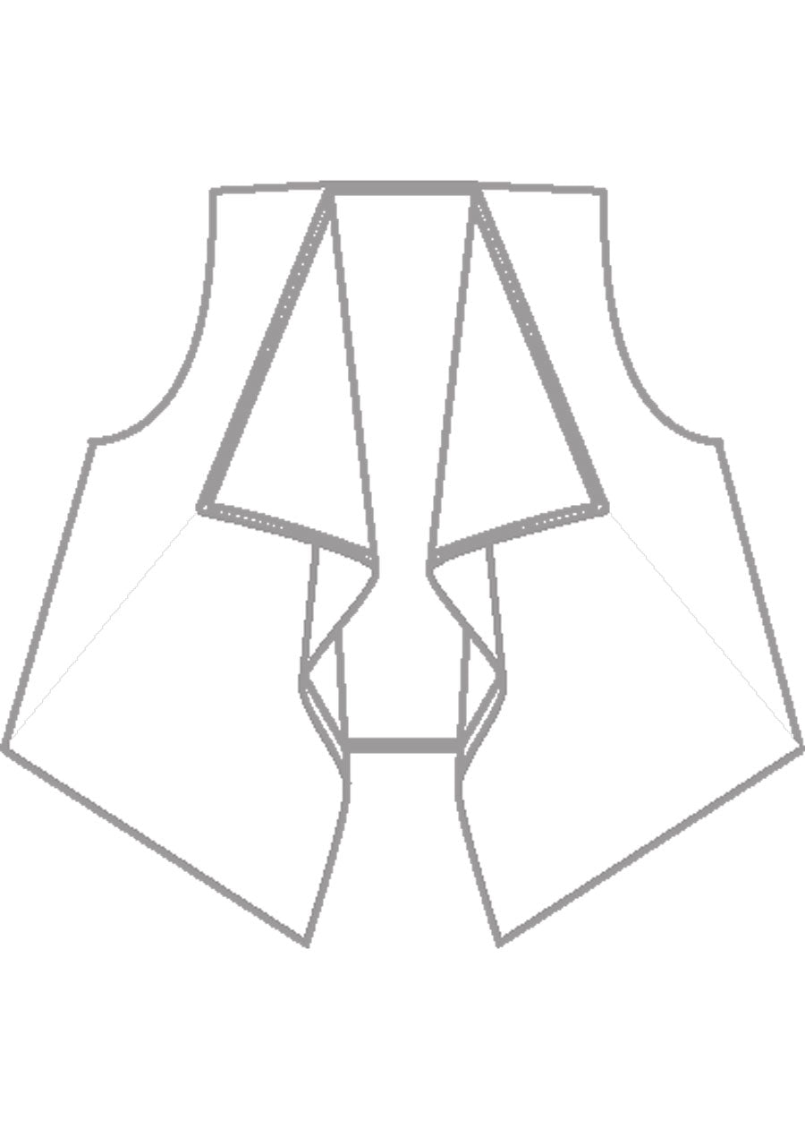alpaca wool mix a-line drape front waistcoat - mid plus