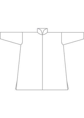 silk wide a-line shirt with chinese collar - very long with slits
