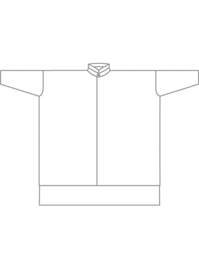 silk wide longer back double stand collar shirt - very long with slits