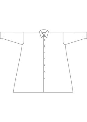 silk wide a-line shirt with collar - very long