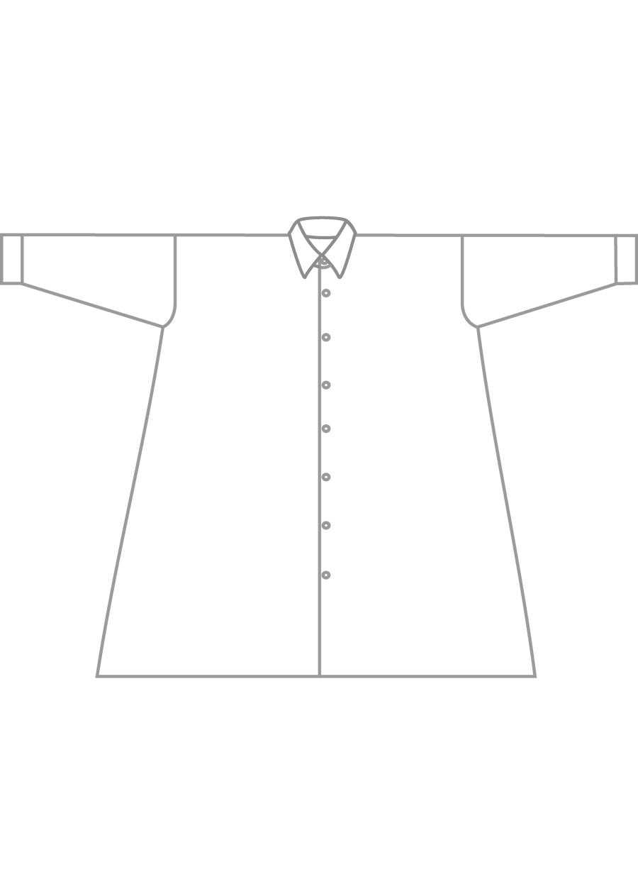 silk wide a-line shirt with collar - very long