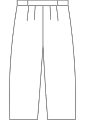 wool cropped flat front pleated trouser
