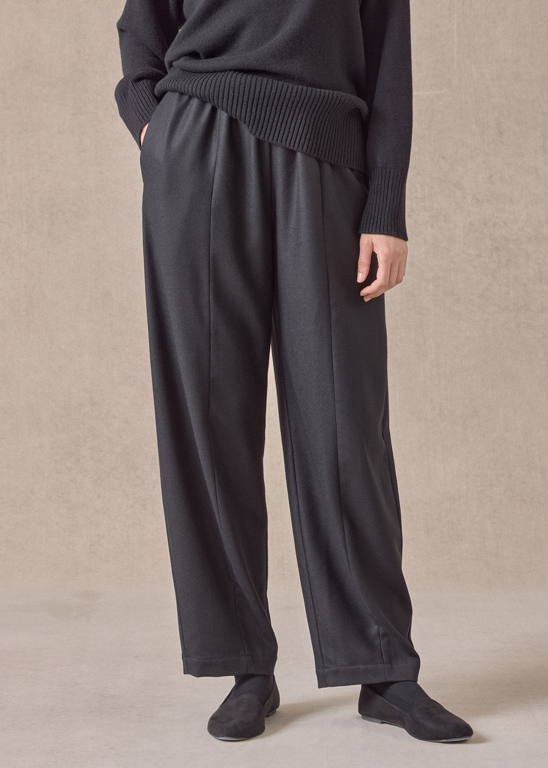 wool / silk tulip trouser (black)