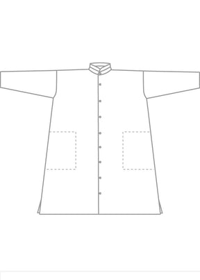 silk superfine wool mix wide a-line shirt dress with double stand collar