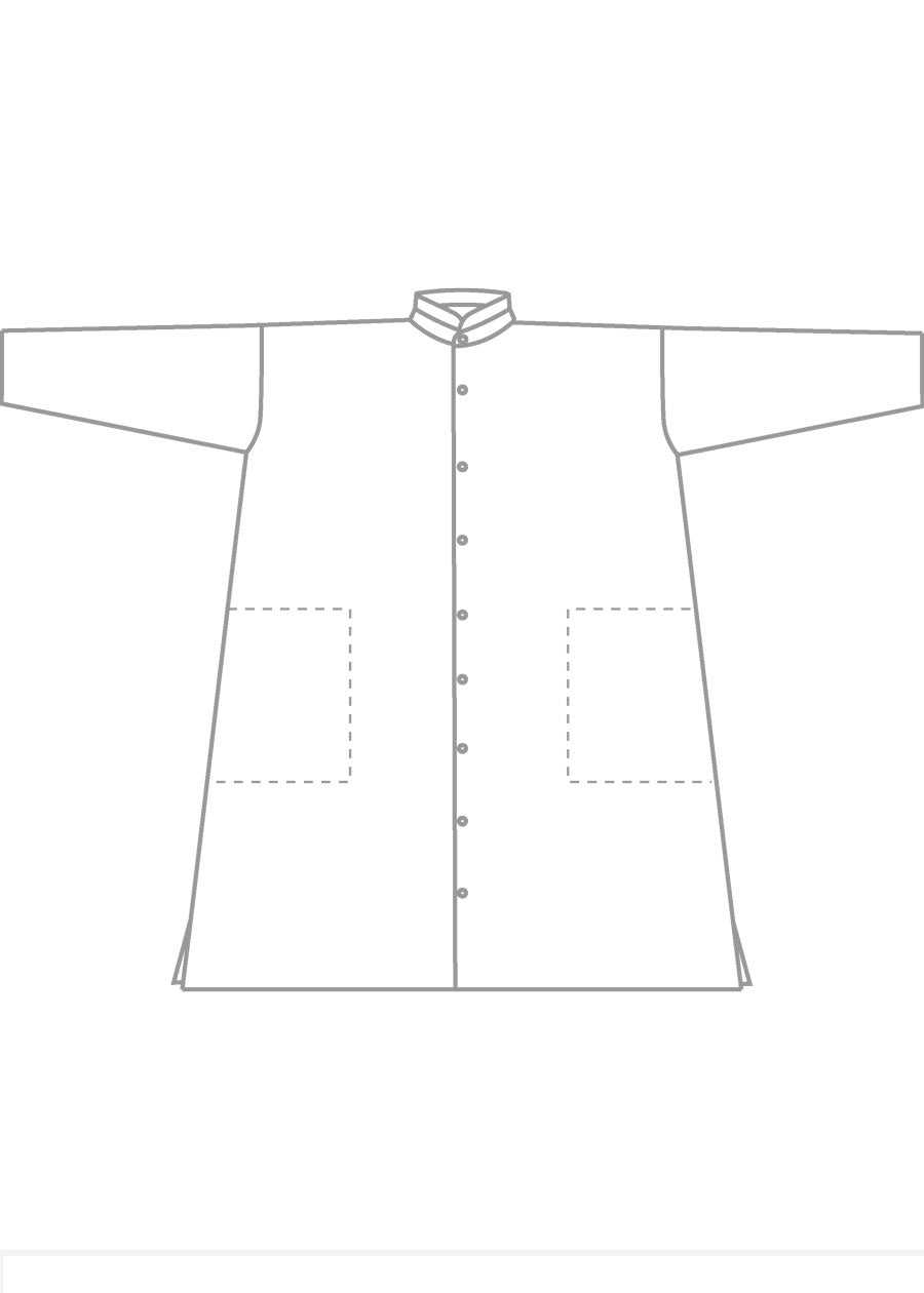 silk superfine wool mix wide a-line shirt dress with double stand collar