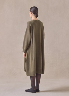 cashmere a-line round neck dress