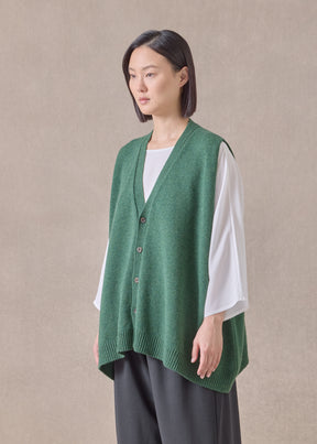 cashmere a-line sleeveless v neck cardigan - mid plus