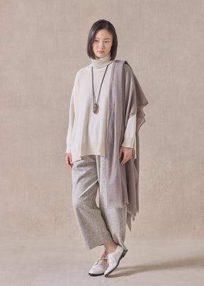 cashmere panelled a-line roll neck sweater - mid plus