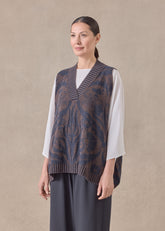 cashmere a-line sleeveless V-neck - mid plus (inkmix)