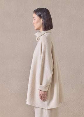 cashmere slim sleeve monks top - long