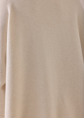 cashmere slim sleeve monks top - long