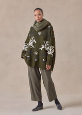cashmere wide round neck sweater - long