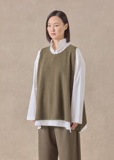 cashmere a-line sleeveless round neck - mid plus (antiquebronze)