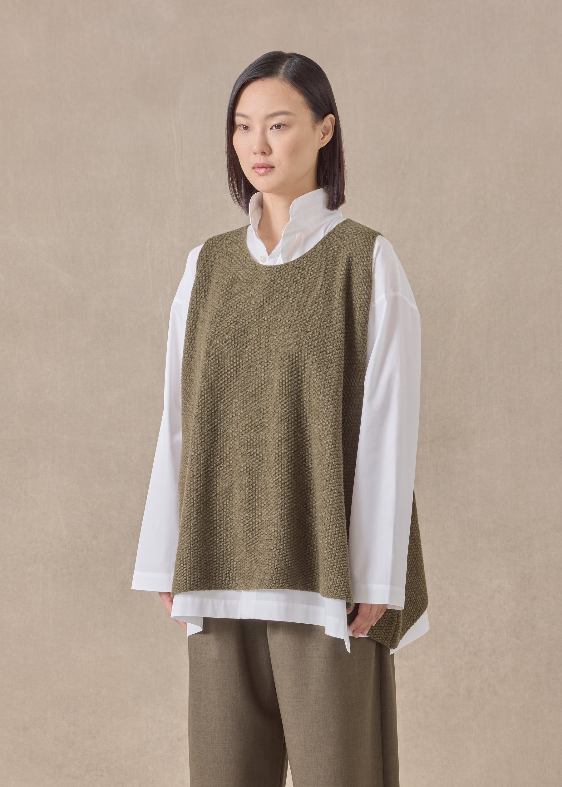 cashmere a-line sleeveless round neck - mid plus