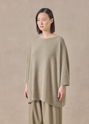 cashmere square 3/4 sleeve  top - long