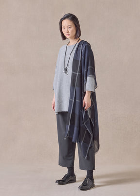 cashmere square 3/4 sleeve  top - long