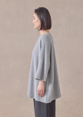 cashmere square 3/4 sleeve  top - long