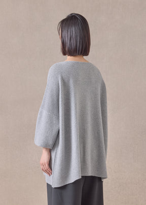 cashmere square 3/4 sleeve  top - long