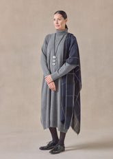 cashmere wide raglan sleeve roll neck dress