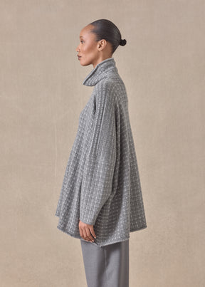 cashmere slim sleeve funnel neck - long