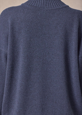 cashmere small long sleeve high neck sweater - mid