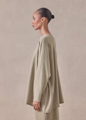 cashmere a-line bateau neck sweater - long