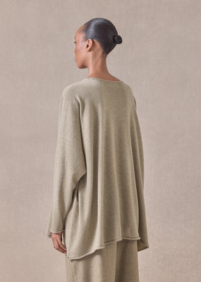 cashmere a-line bateau neck sweater - long