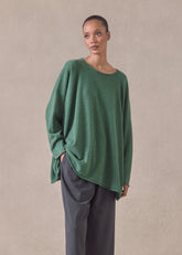cashmere a-line bateau neck sweater - long