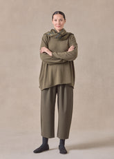 cashmere slim sleeve raw edge bateau neck - mid plus