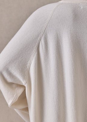 cashmere raglan sleeve round neck sweater - long (crème)
