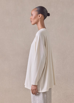 cashmere raglan sleeve round neck sweater - long