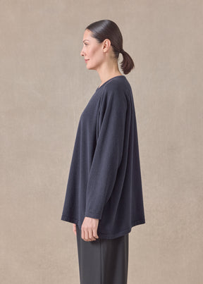 cashmere raglan sleeve round neck sweater - long