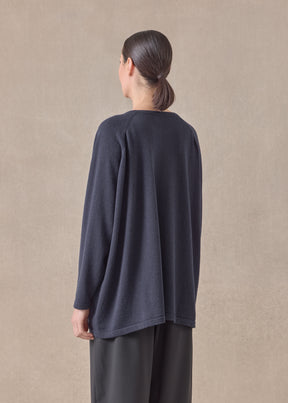 cashmere raglan sleeve round neck sweater - long