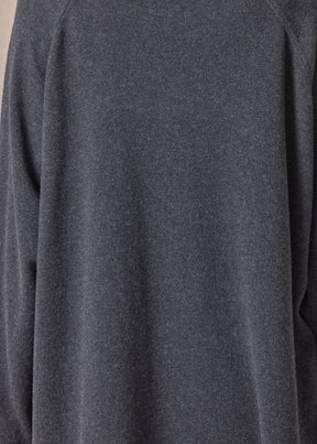 cashmere raglan sleeve scrunch neck sweater - long