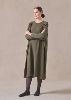 cashmere raglan sleeve round neck dress