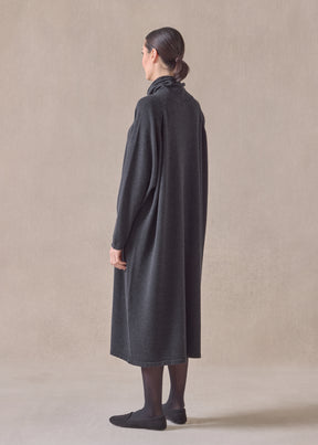 cashmere raglan sleeve scrunch neck dress