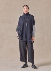 cashmere wide roll neck - long
