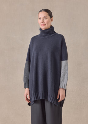 cashmere wide roll neck - long