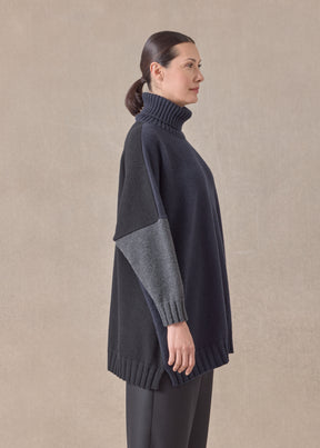 cashmere wide roll neck - long