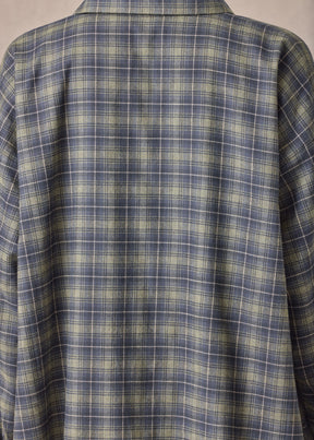 cotton slim a-line shirt with collar and stepped insert - long
